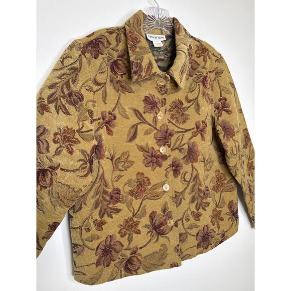 Vintage Robyne Faure Floral Tapestry Jacket 90s Boho fall brown Medium - Picture 6 of 14